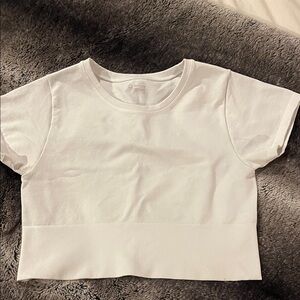 Aerie offline White Crop Top workout top sz. Large